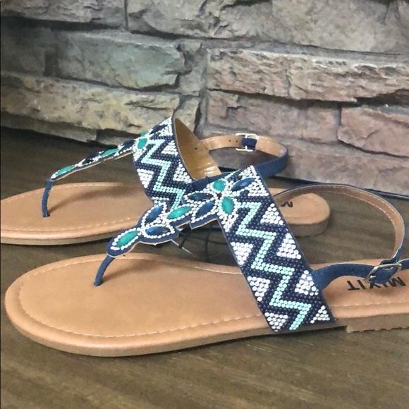 Shoes - Beaded Rhinestone Sandals Last Pair